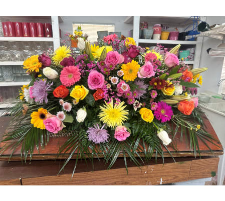 Full Bloom Half Casket Spray