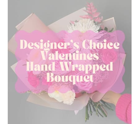 Designers Choice Valentines Hand-Wrapped Bouquet