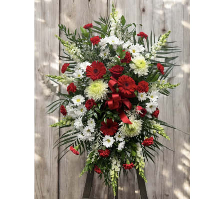 Red & White Standing Spray