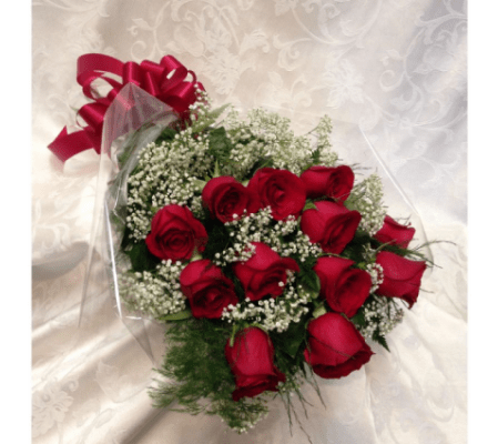Dozen Red Roses Wrapped