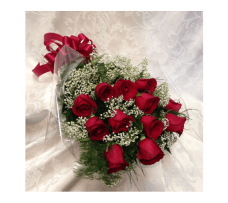 Dozen Red Roses Wrapped