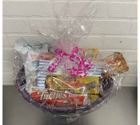 Chocolate Lover's Gift Basket (pink & purple)