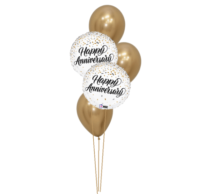 Anniversary Metallic Gold Classic Balloon Bouquet