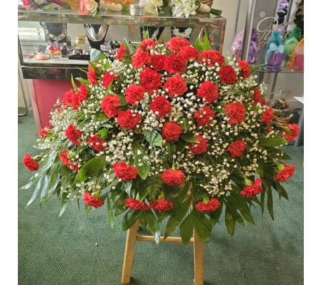 Fresh  Red Carnation Casket Spray