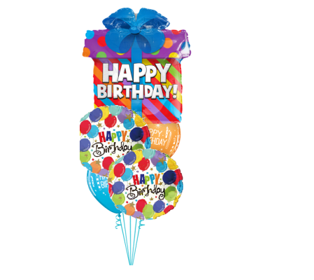 Happy Birthday Present Cheerful Balloon Bouquet