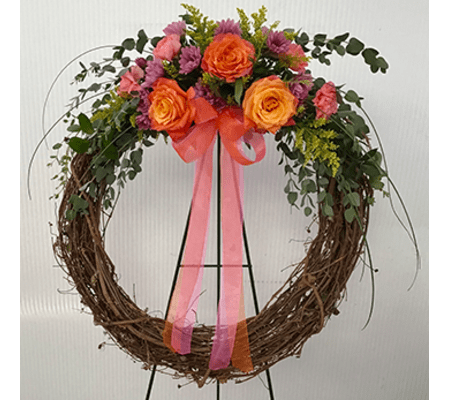 Grapevine Wreath with Simple an Elegant flowers
