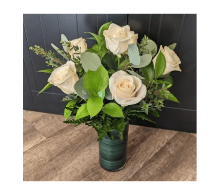 DELUXE WHITE ROSES (1/2 DOZEN, 1 DOZEN & 1.5 DOZEN)