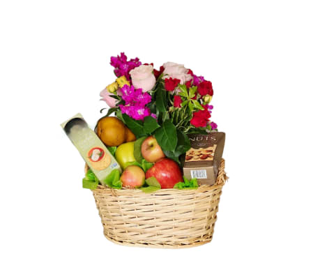Fruit n Flower Delight basket
