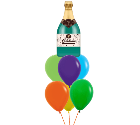 Celebratory Bubble Bottle Colourful Awesome Balloon Bouquet