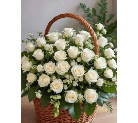 Sophisticated White Basket 