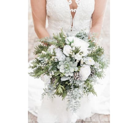 Wedding Elegant Crisp white winter bridal bouquet