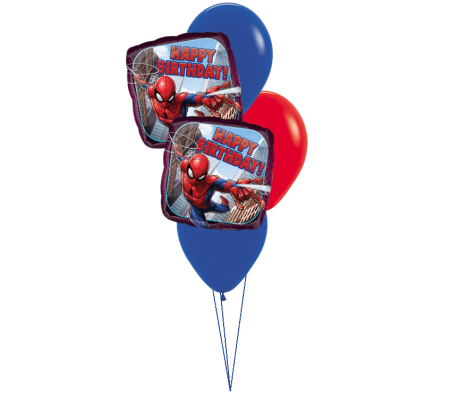 Spiderman Birthday Colourful Classic Balloon Bouquet
