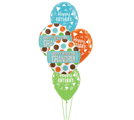 Happy Birthday Grandpa Classic Balloon Bouquet