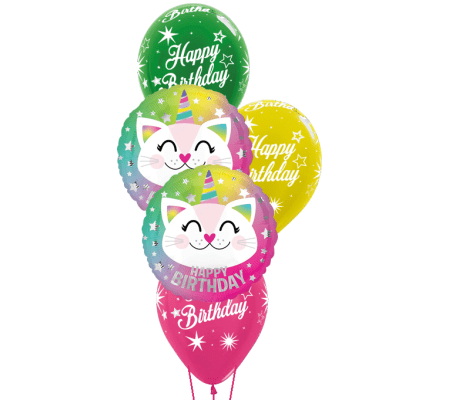 Birthday Caticorn Sparkle Classic Balloon Bouquet