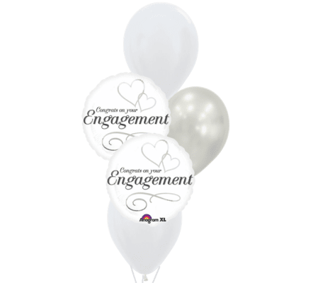 2 Hearts Engagement Classic Balloon Bouquet