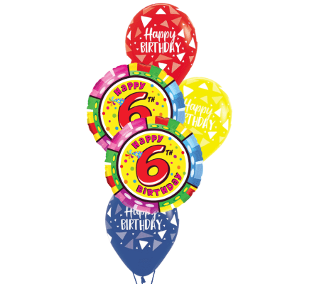6th Birthday Classic Balloon Bouquet