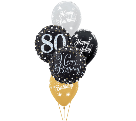 Sparkling Birthday 80th Classic Balloon Bouquet