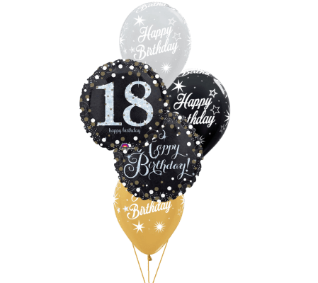 Sparkling Birthday 18th Classic Balloon Bouquet