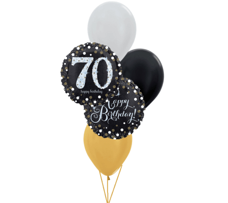 Sparkling Birthday 70th Colourful Classic Balloon Bouquet