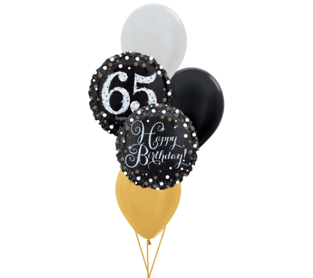 Sparkling Birthday 65th Colourful Classic Balloon Bouquet