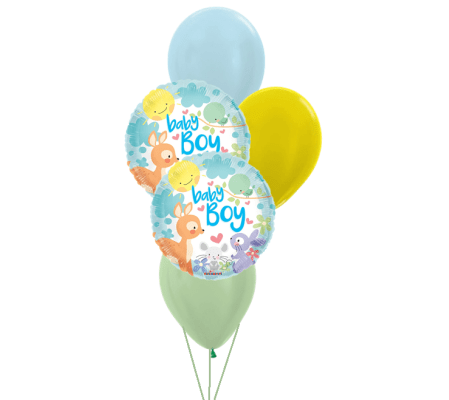 Baby Boy Animals Classic Balloon Bouquet
