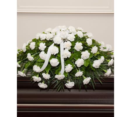 White Carnations Casket Spray