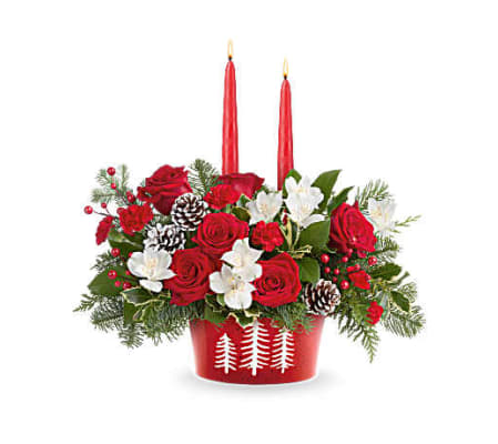 Teleflora's Evergreen Charm Centerpiece