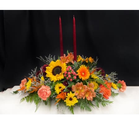 Thanksgiving Centerpiece with Candles