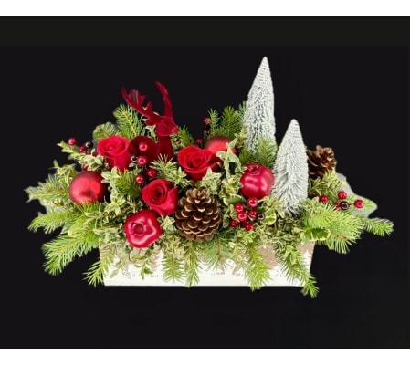Crimson Reindeer Delight Centrepiece