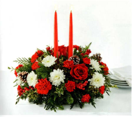 Crimson Candlelight Centerpiece