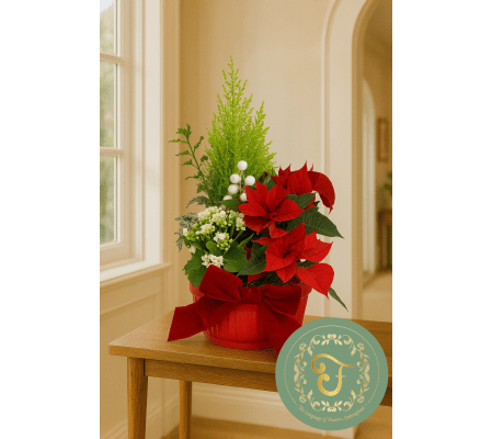 Christmas Candy Garden in Red Ceramic