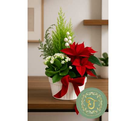 Christmas Candy Garden in White Ceramic