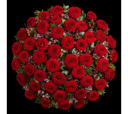 Red Rose Bouquet in a Vase 36 / 48 / 100 