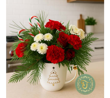 Christmas Cheer Mug Arrangement (Mug Design may Vary)