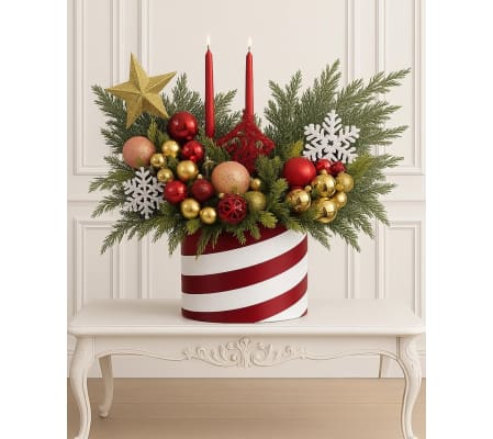 Festive Holiday Evergreen Centerpiece