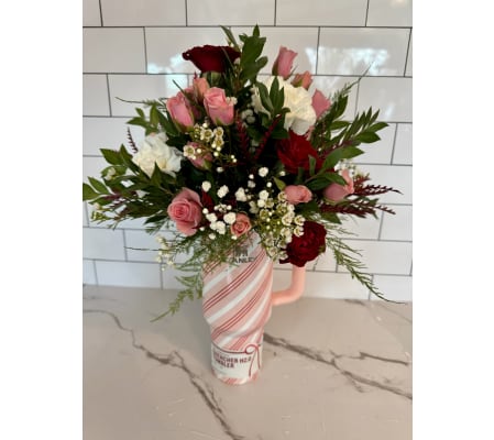 40 oz Strawberry Twist Stanley Cup Bouquet-limited edition
