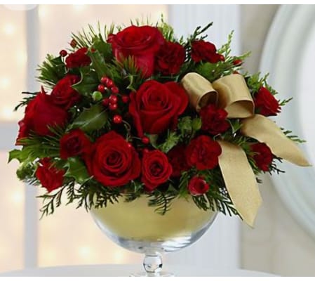 Golden Christmas Centerpiece 