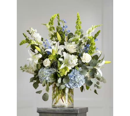 Blues Serene Lilies & Roses