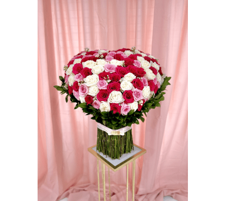 Luxury Pink Rose Arrangement Valentine's Day Flowers Sunrise FL