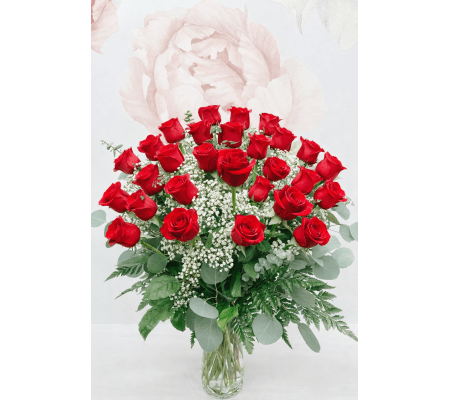 Two Dozen Long stem Red Roses