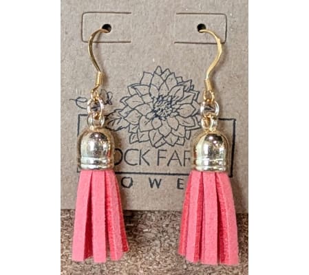 Coral Tassle 22Kt gold post earrings