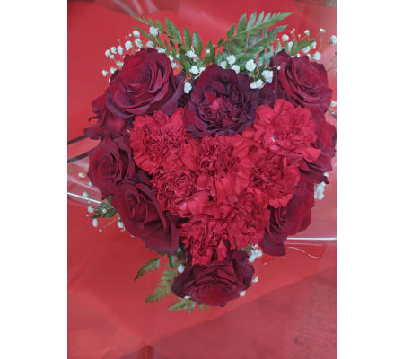 HEART ROSE WITH BEAR