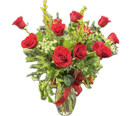 Modern Dozen Red Roses