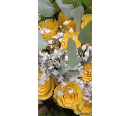 Dozen yellow rose bouquet 