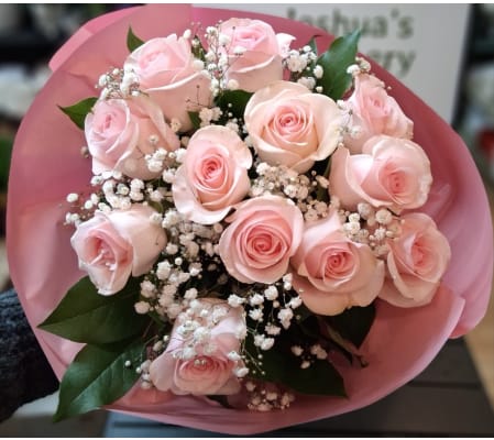Dozen Lite Pink Rose Bouquet