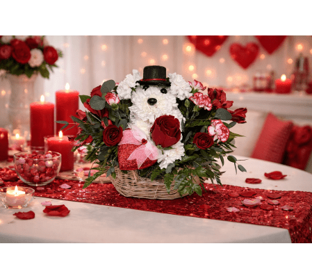 Valentine Dog Top Hat