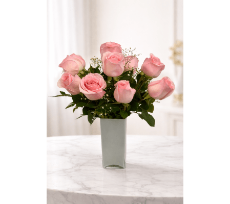 Sweetheart Light Pink Rose Vase