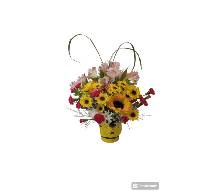 Bee Happy ! In a happy BEE container Florist Original