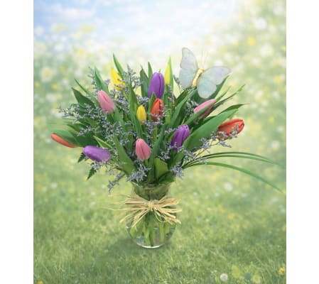 Spring Tulip Vase Arrangement