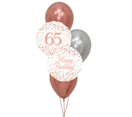 Sparkling Fizz 65th Rose Gold Birthday Colourful Classic 